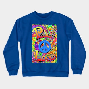 Retro Vintage Peace and Love Style Poster Crewneck Sweatshirt